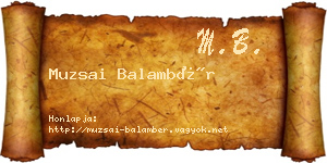 Muzsai Balambér névjegykártya